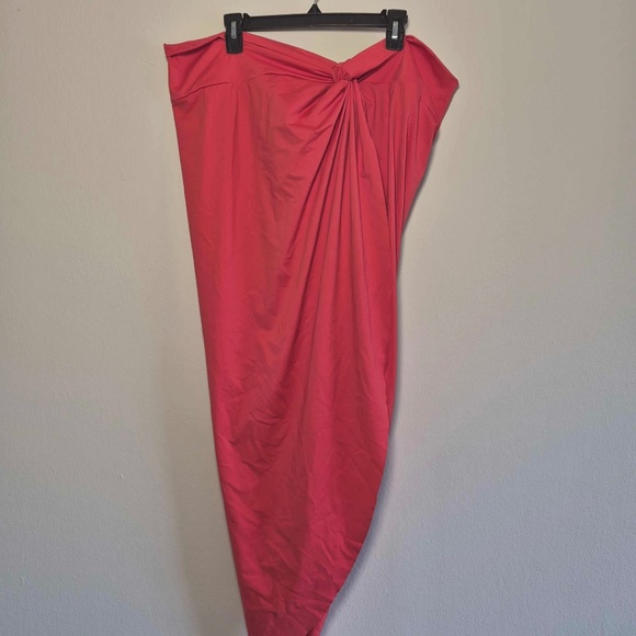 Skims NWT Plus Size Swimwear Ruby Red Sarong Skirt 3X - Picture 1 of 5